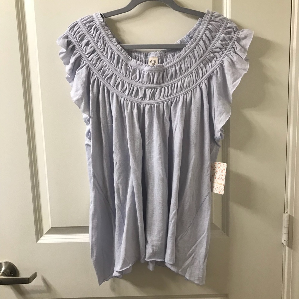 Free People Flutter Sleeve Shirt